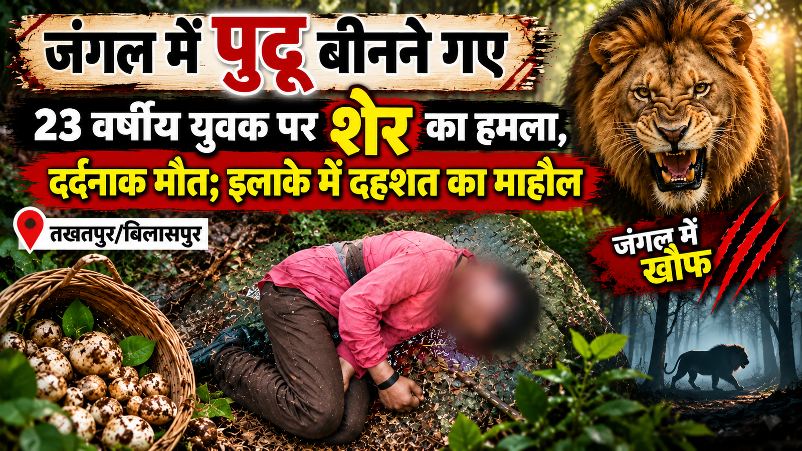 पुटू बीनने गए 23 वर्षीय युवक पर शेर का हमला, दर्दनाक मौत; इलाके में दहशत का माहौल